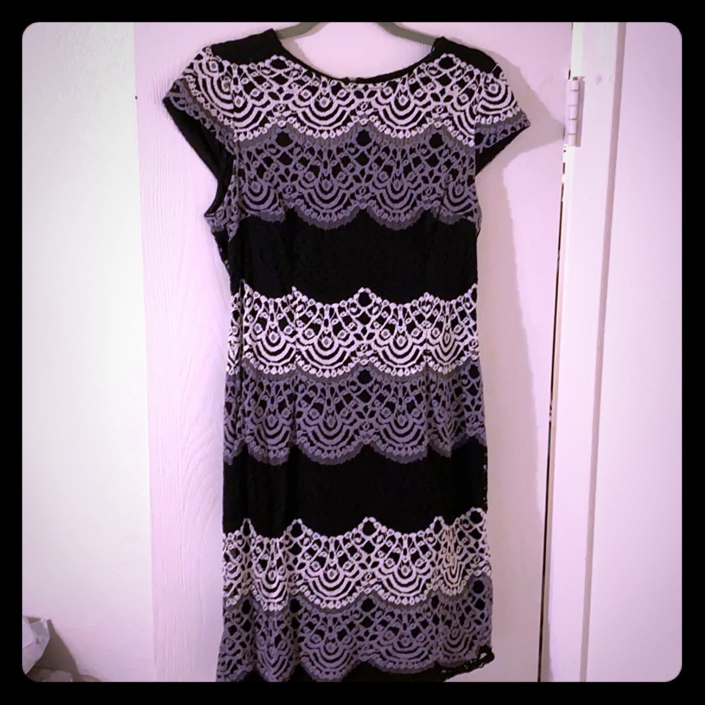 ✨Black Dress w/ Lace Overlay